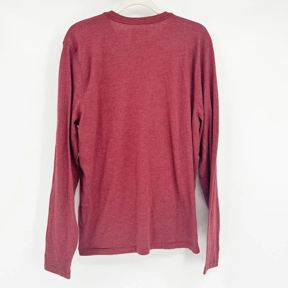 Abercrombie & Fitch Mens‎ Vintage Y2K Moose Logo Patch Long Sleeve Henley Shirt
